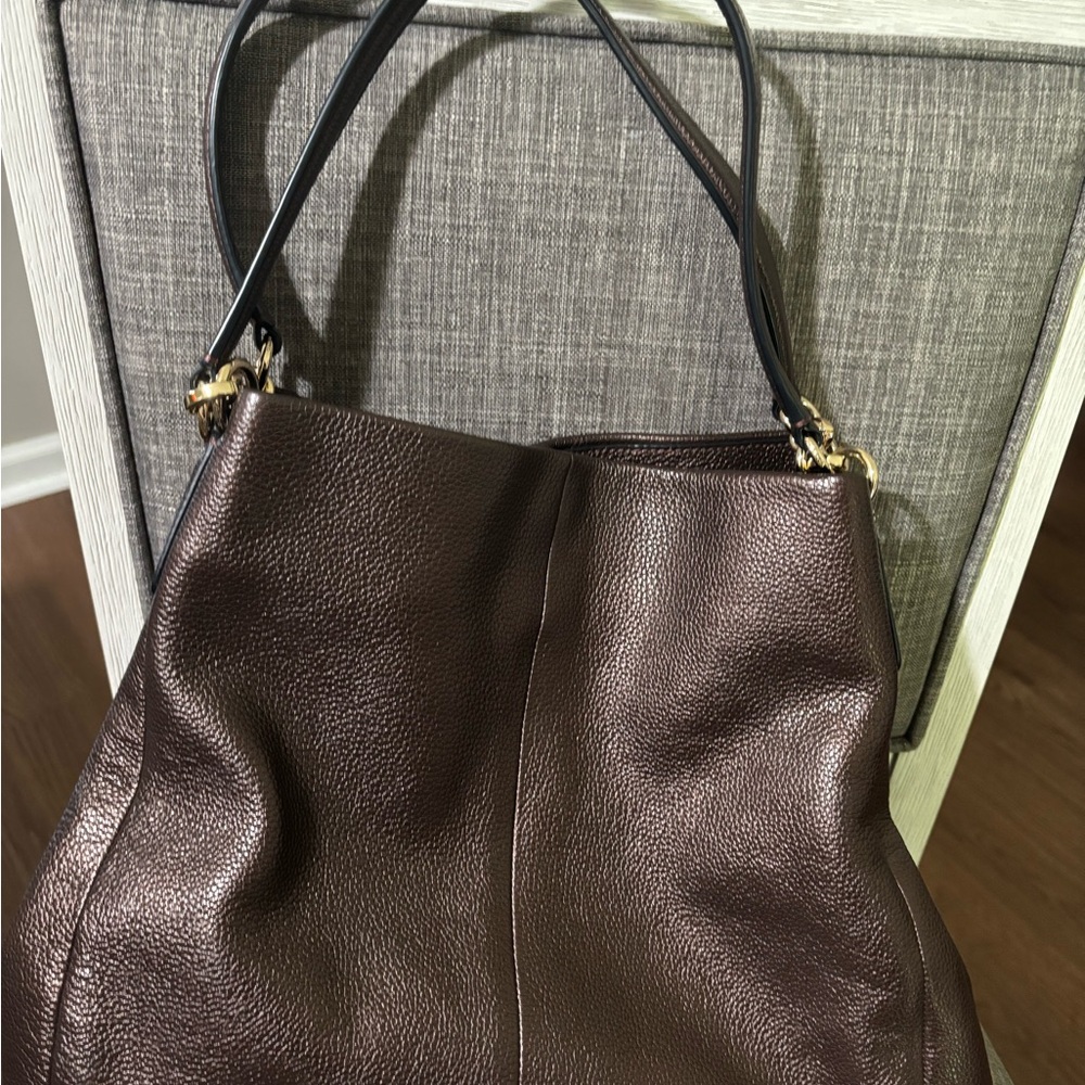 Coach Dark Brown Leather Shoulder Bag